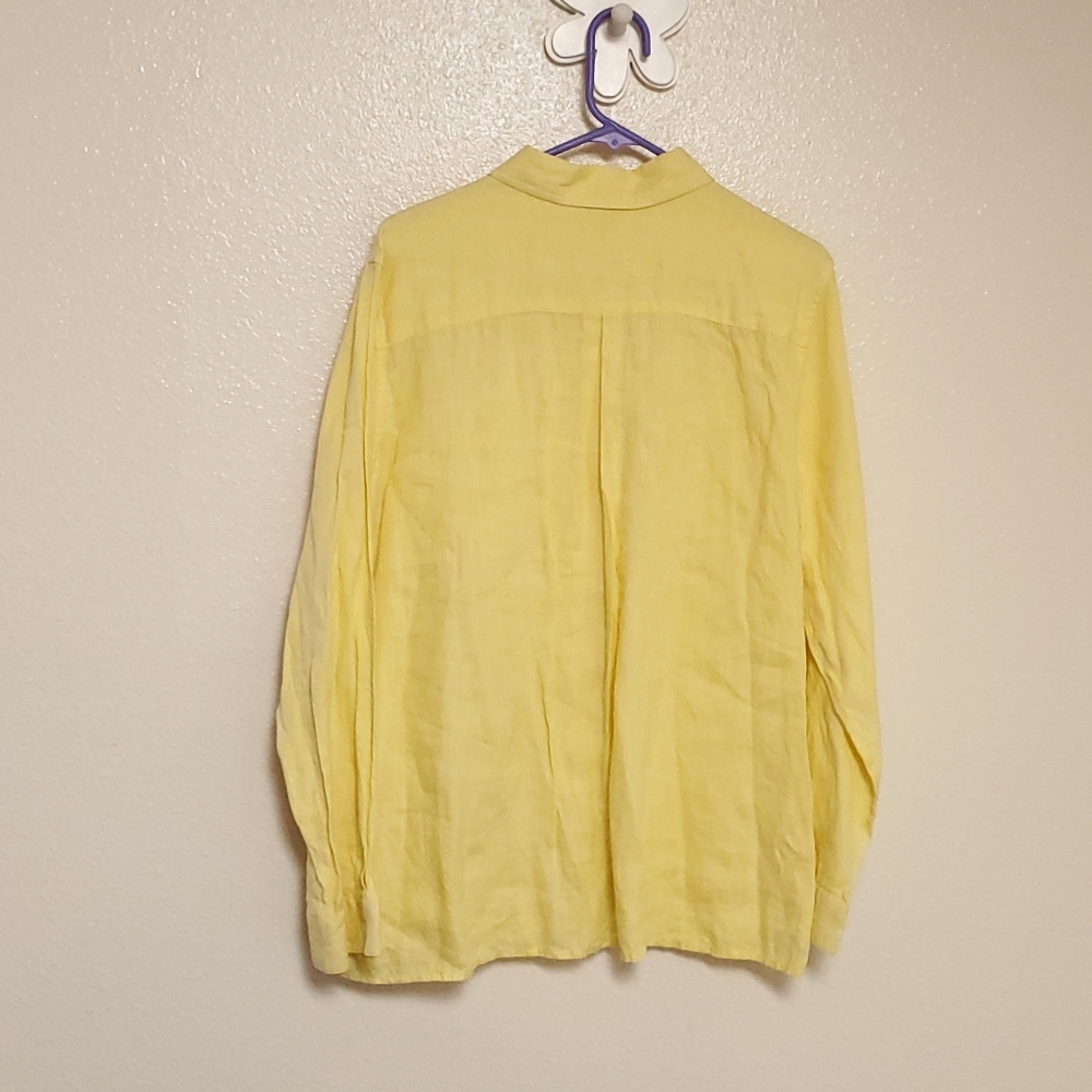 LL BEAN 100% Linen Button Down Lagenlook Shirt - Picture 7 of 7